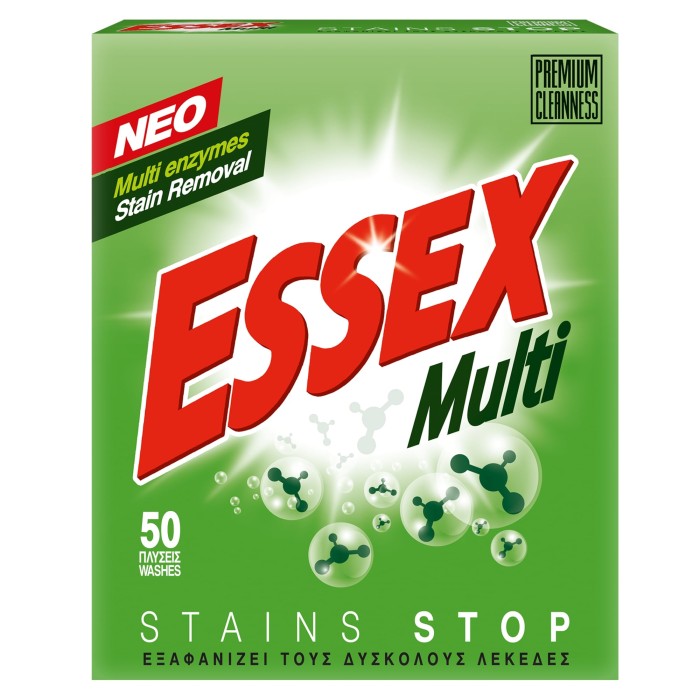 ESSEX Multi action σκόνη πλυντηρίου ρούχων family pack 50μεζ