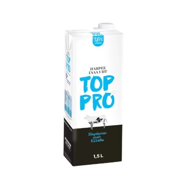 TOP PRO γάλα UHT 3,6% λιπαρά 1,5lt